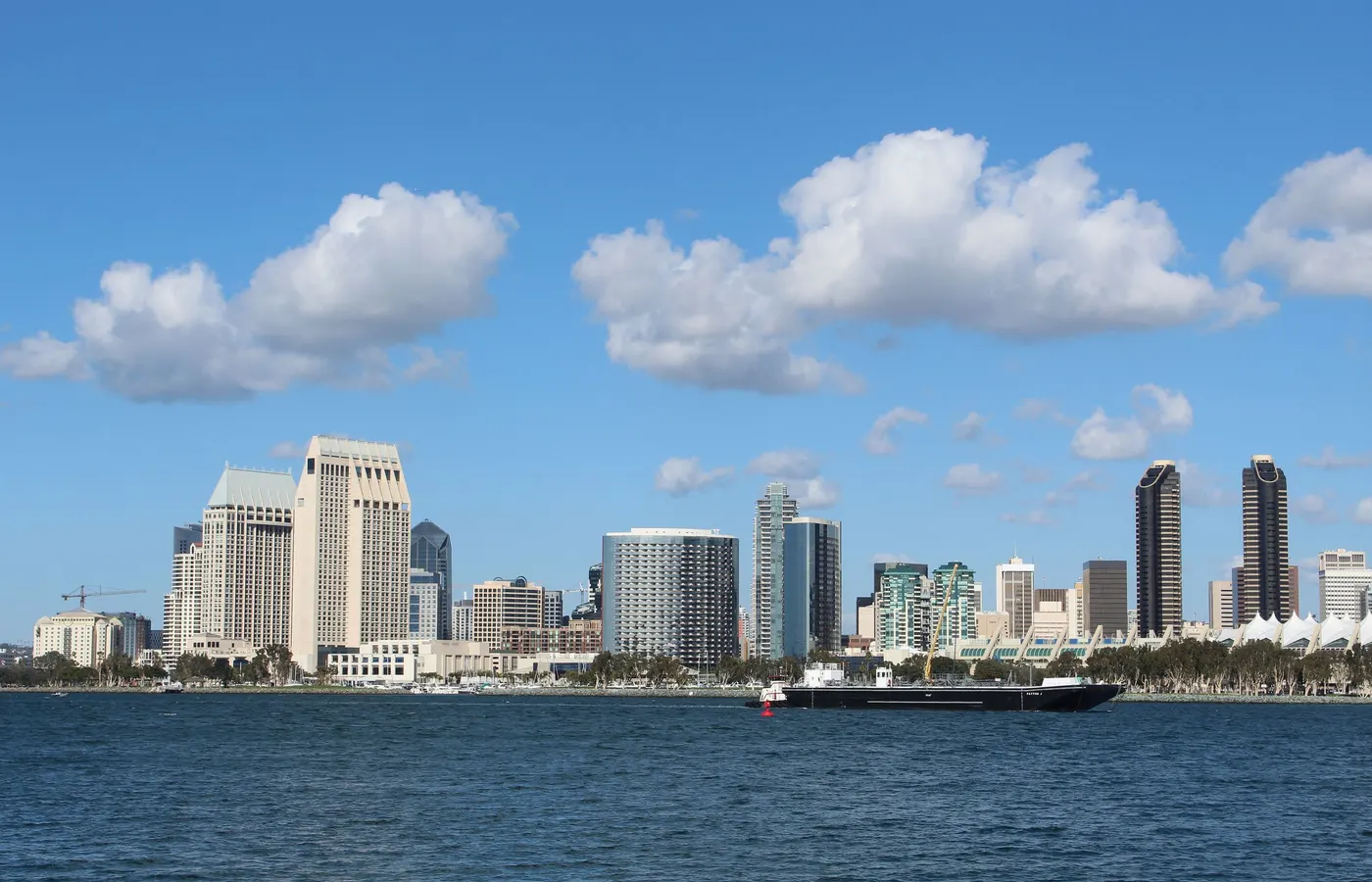 San Diego, CA downtown skyline and harbor